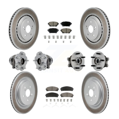 Hub Bearing Coat Brake Rotor Pad Front Rear Kit (10Pc) For Toyota Highlander FWD