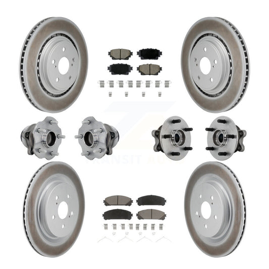 Hub Bearing Coat Brake Rotor Pad Front Rear Kit (10Pc) For Toyota Highlander FWD