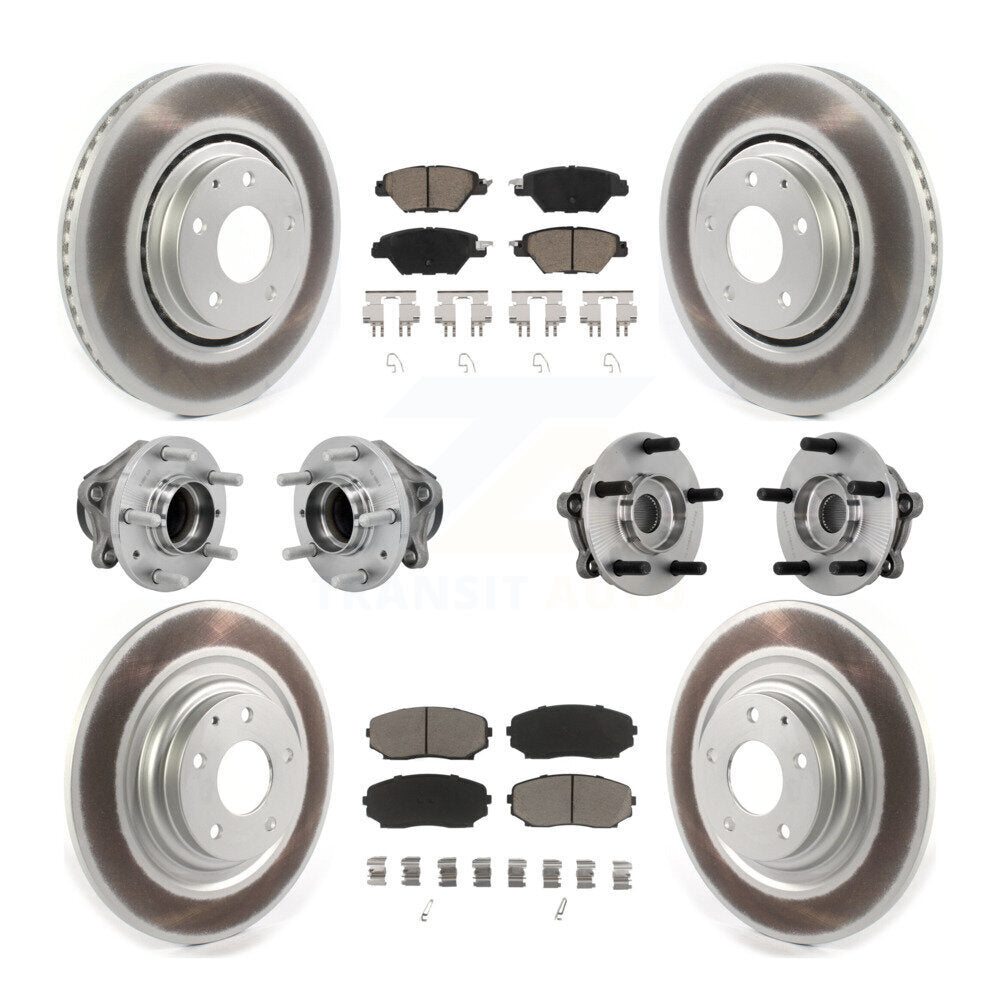 Hub Bearing Coat Brake Rotor Pads Front Rear Kit (10Pc) For 16-21 Mazda CX-9 FWD