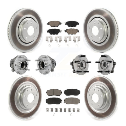 Hub Bearing Coat Brake Rotor Pads Front Rear Kit (10Pc) For 16-21 Mazda CX-9 FWD