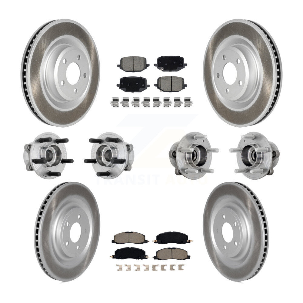 Hub Bearing Coated Brake Rotor Pad Front Rear Kit (10Pc) For Lincoln Aviator AWD
