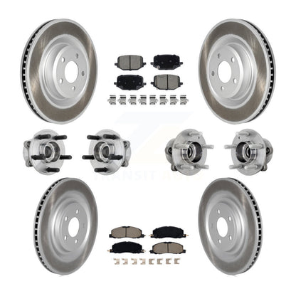 Hub Bearing Coated Brake Rotor Pad Front Rear Kit (10Pc) For Lincoln Aviator AWD