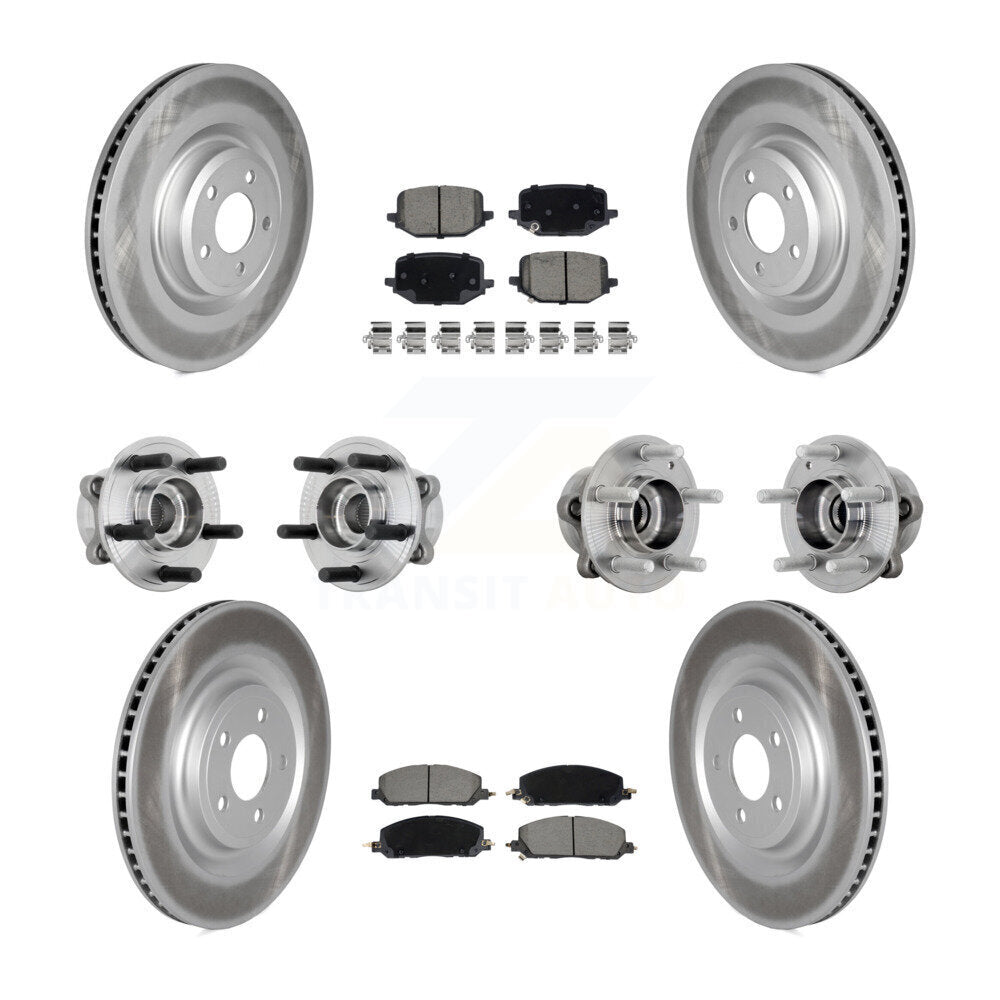 Hub Bearing Coat Brake Rotor Pads Front Rear Kit (10Pc) For Lincoln Aviator Ford