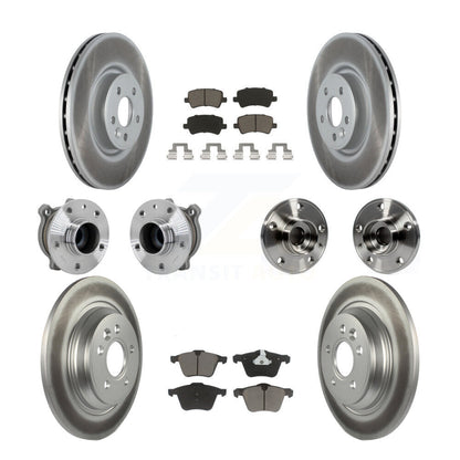 Hub Bearing Coated Disc Brake Rotor Pads Front Rear Kit (10Pc) For Volvo S60 V70