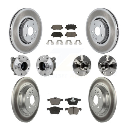 Hub Bearing Coated Disc Brake Rotor Pads Front Rear Kit (10Pc) For Volvo S60 V70