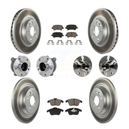 Hub Bearing Coated Brake Rotor Pad Front Rear Kit (10Pc) For 13-14 Volvo S60 FWD