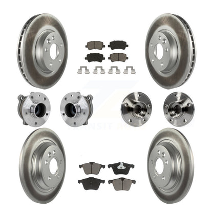 Hub Bearing Coated Disc Brake Rotor And Pads Front Rear Kit (10Pc) For Volvo V70