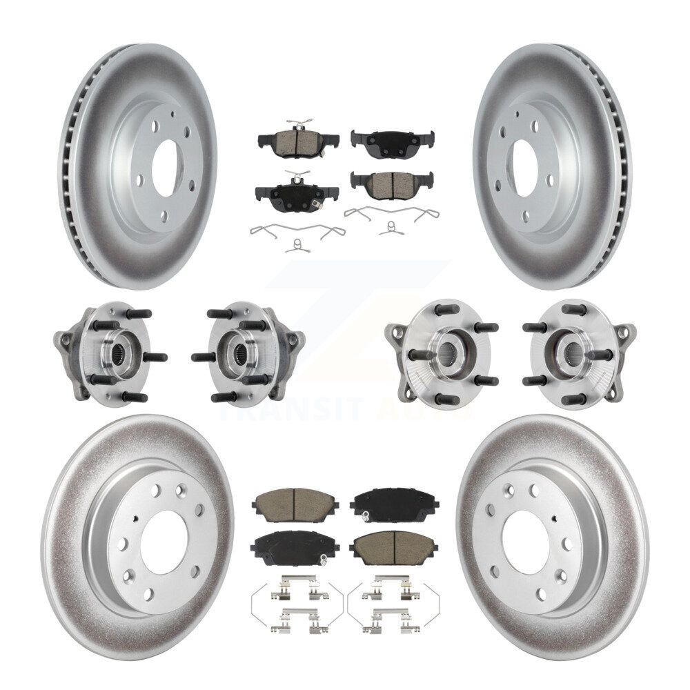 Hub Bearing Coat Brake Rotor Pad Front Rear Kit (10Pc) For 20-22 Mazda CX-30 AWD