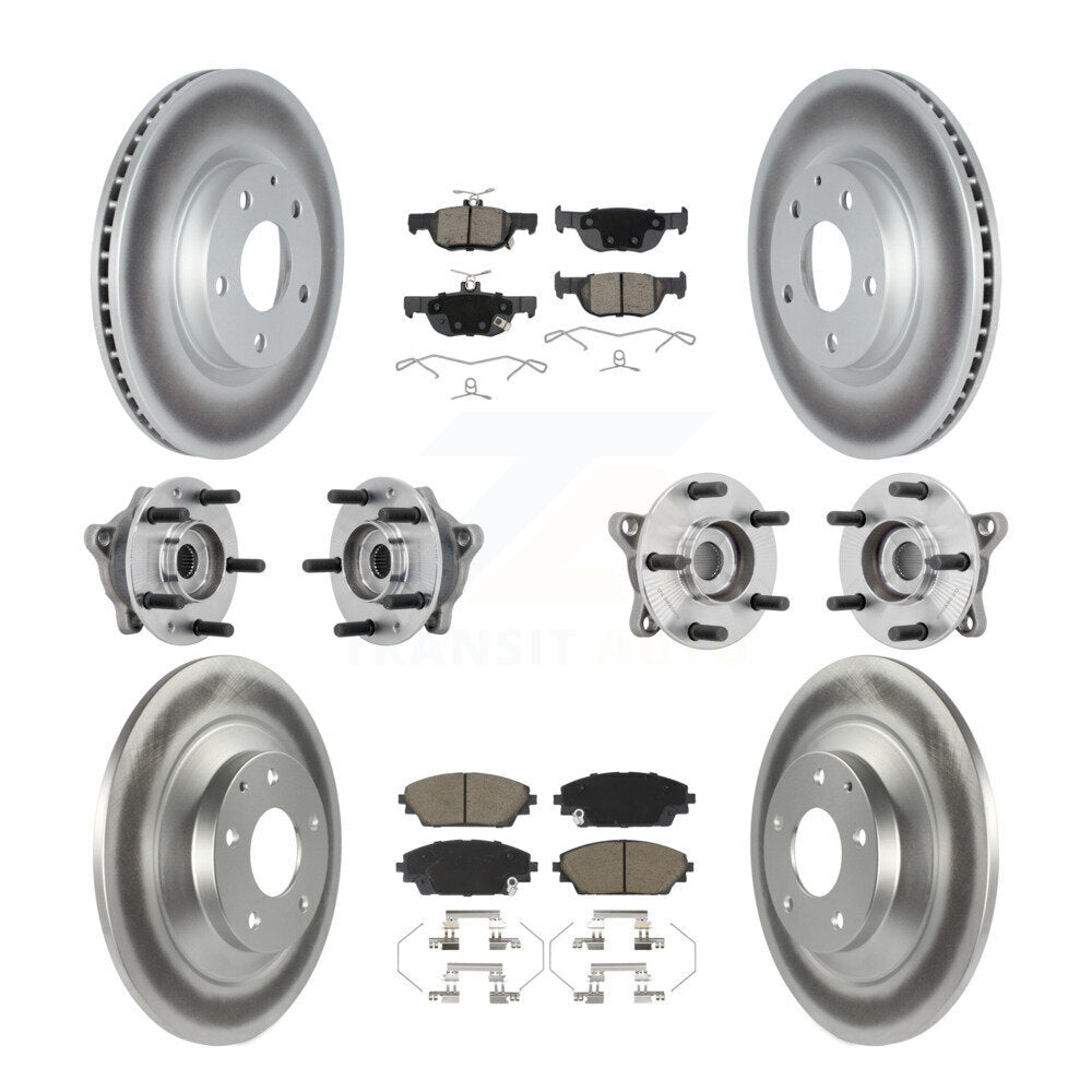 Hub Bearing Coat Brake Rotor Pad Front Rear Kit (10Pc) For 20-22 Mazda CX-30 AWD