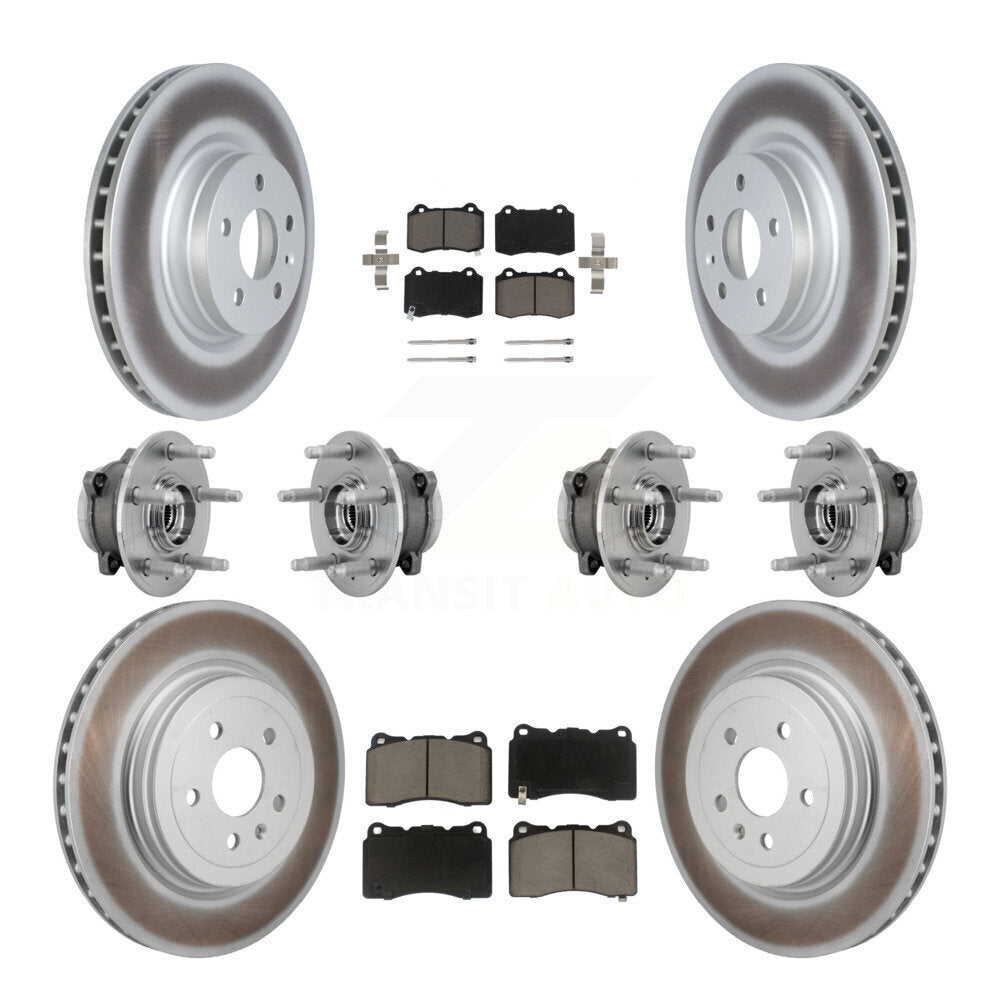 Hub Bearings Coated Disc Brake Rotors And Pads Front Rear Kit (10Pc) For Tesla S