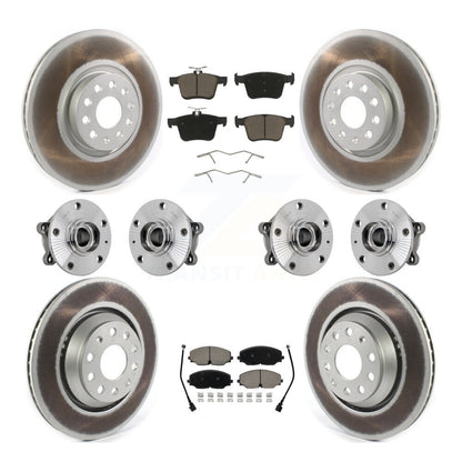 Hub Bearing Coat Brake Rotor Pads Front Rear Kit (10Pc) For Volkswagen Atlas AWD