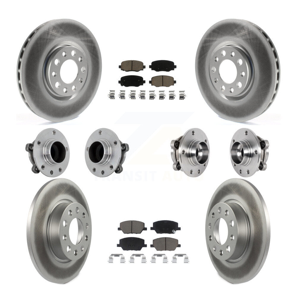 Hub Bearing Coated Brake Rotor Pads Front Rear Kit (10Pc) For Jeep Renegade Fiat