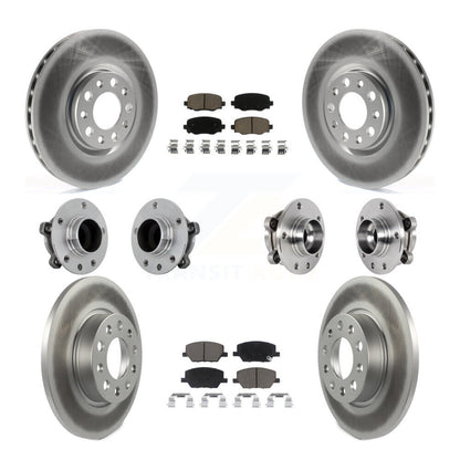 Hub Bearing Coated Brake Rotor Pads Front Rear Kit (10Pc) For Jeep Renegade Fiat