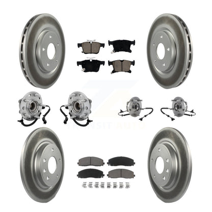 Hub Bearing Coated Brake Rotor & Pad Front Rear Kit (10Pc) For Chrysler Pacifica