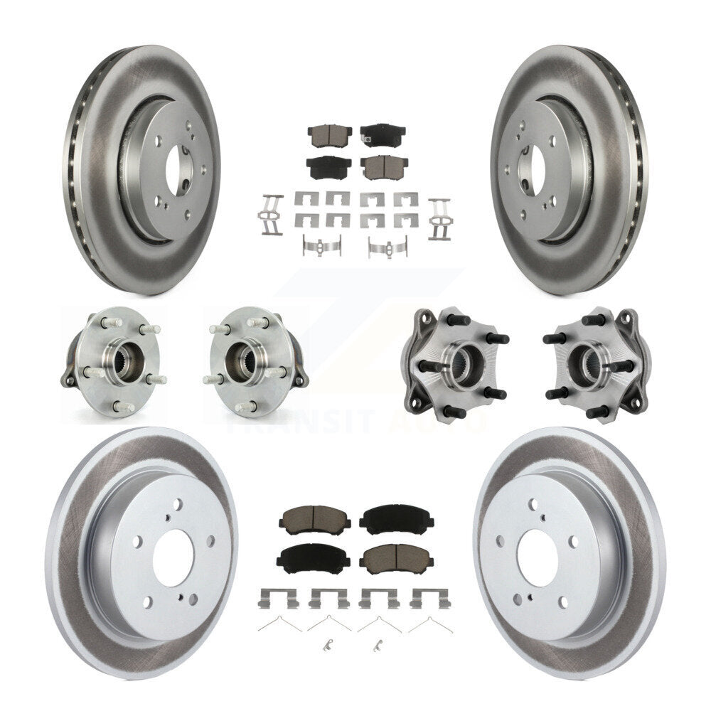 Hub Bearing Coated Brake Rotor Pads Front Rear Kit (10Pc) For Suzuki Kizashi AWD