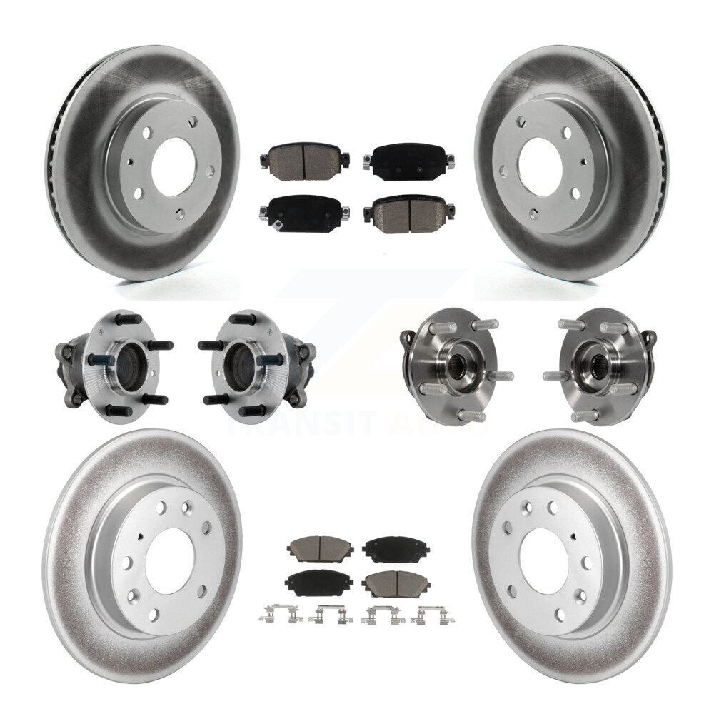 Hub Bearing Coat Brake Rotor Pads Front Rear Kit (10Pc) For 19-21 Mazda CX-3 FWD