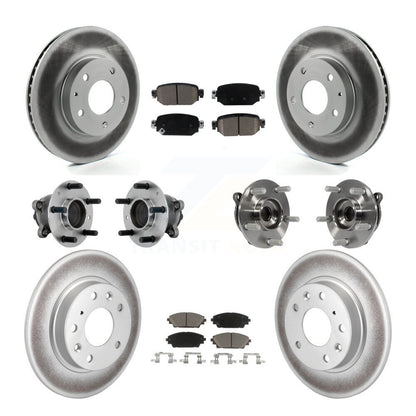 Hub Bearing Coat Brake Rotor Pads Front Rear Kit (10Pc) For 19-21 Mazda CX-3 FWD