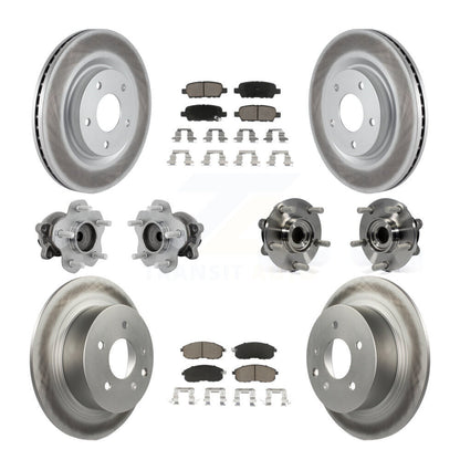 Hub Bearing Coated Disc Brake Rotor & Pads Front Rear Kit (10Pc) For Nissan Juke