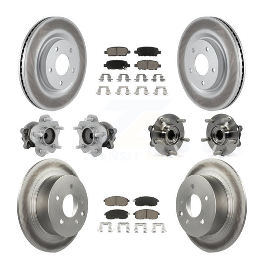 Hub Bearing Coated Disc Brake Rotor & Pads Front Rear Kit (10Pc) For Nissan Juke