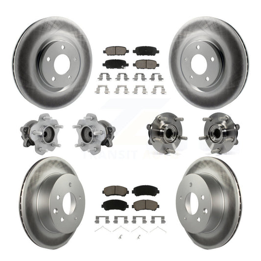 Hub Bearing Coated Disc Brake Rotor & Pads Front Rear Kit (10Pc) For Nissan Juke