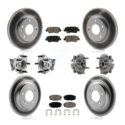 Hub Bearing Coated Brake Rotor Pads Front Rear Kit (10Pc) For Hyundai Elantra GT