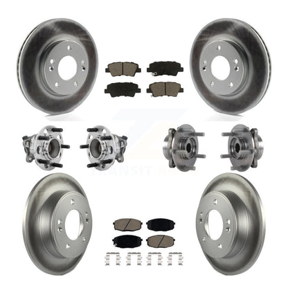 Hub Bearing Coat Brake Rotor Pads Front Rear Kit (10Pc) For Kia Forte Hyundai GT
