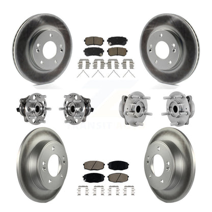 Hub Bearing Coated Disc Brake Rotor & Pad Front Rear Kit (10Pc) For Hyundai Kona
