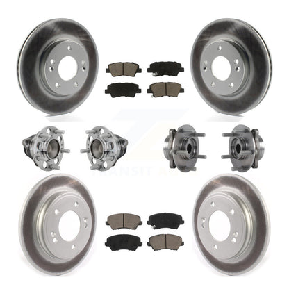 Hub Bearing Coated Brake Rotor & Pads Front Rear Kit (10Pc) For Hyundai Veloster