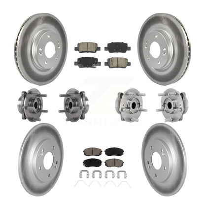 Hub Bearing Coated Disc Brake Rotor And Pad Front Rear Kit (10Pc) For Kia Seltos