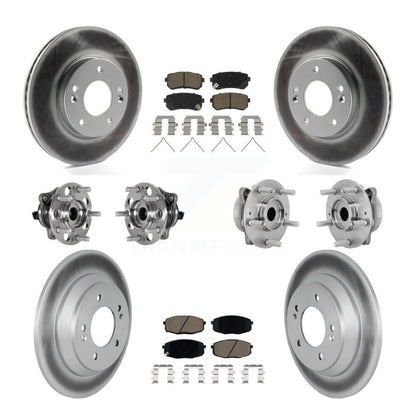 Hub Bearing Coated Disc Brake Rotor & Pad Front Rear Kit (10Pc) For Hyundai Kona