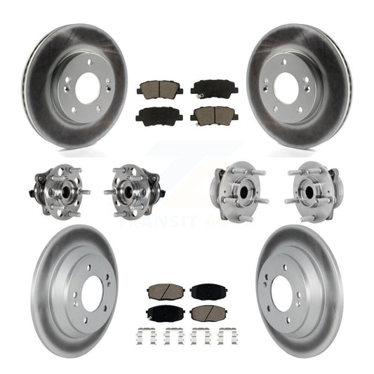 Hub Bearing Coated Disc Brake Rotor & Pad Front Rear Kit (10Pc) For Hyundai Kona