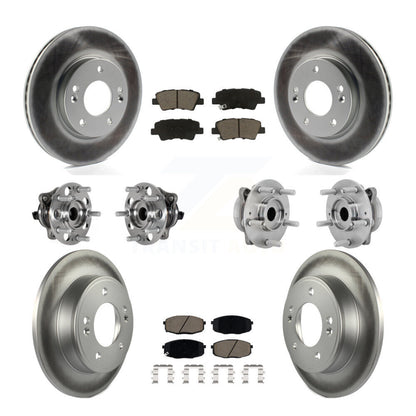 Hub Bearing Coated Disc Brake Rotor & Pad Front Rear Kit (10Pc) For Hyundai Kona