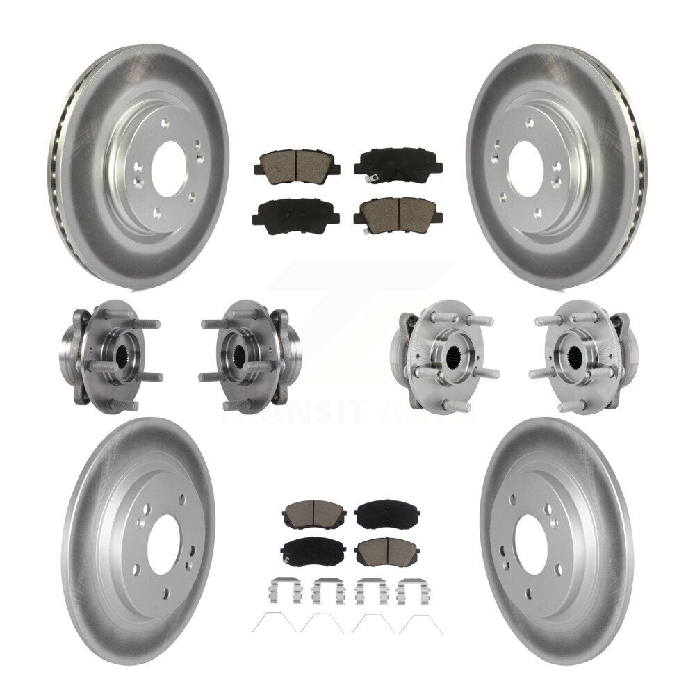 Hub Bearing Coat Brake Rotor Pad Front Rear Kit (10Pc) For 2022 Hyundai Kona AWD