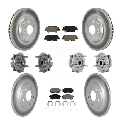 Hub Bearing Coat Brake Rotor Pad Front Rear Kit (10Pc) For 2022 Hyundai Kona AWD
