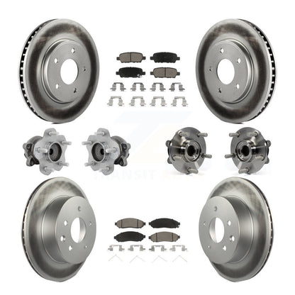 Hub Bearing Coat Brake Rotor Pad Front Rear Kit (10Pc) For 2011-2012 Nissan LEAF