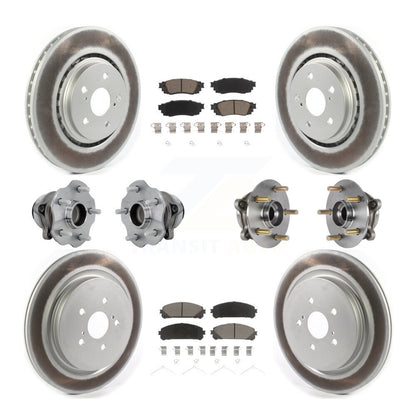 Hub Bearing Coated Brake Rotor Pads Front Rear Kit (10Pc) For Lexus RX350 RX350L