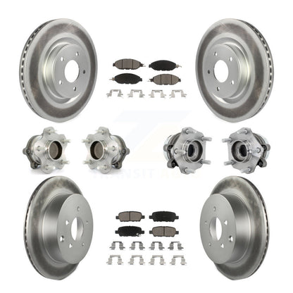 Hub Bearing Coated Brake Rotor & Pad Front Rear Kit (10Pc) For Nissan Murano FWD