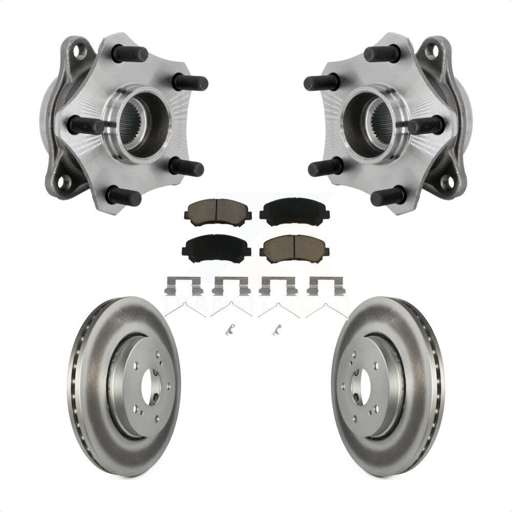 Hub Bearing Assembly Coat Brake Rotor Pad Front Kit For 2010-2013 Suzuki Kizashi