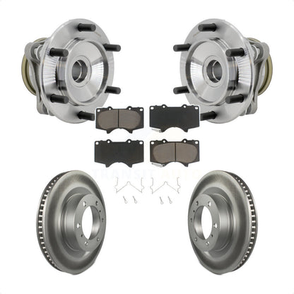 Hub Bearing Coated Brake Rotor & Pads Front Kit For 2010-2021 Toyota 4Runner RWD