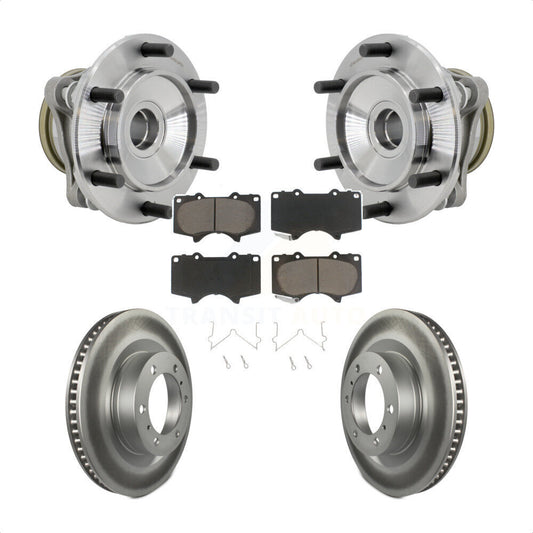 Hub Bearing Coated Brake Rotor & Pads Front Kit For 2010-2021 Toyota 4Runner RWD