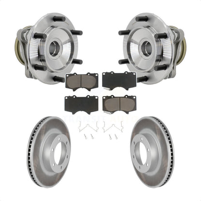 Hub Bearing Assembly Coated Brake Rotor And Pad Front Kit For Toyota 4Runner RWD
