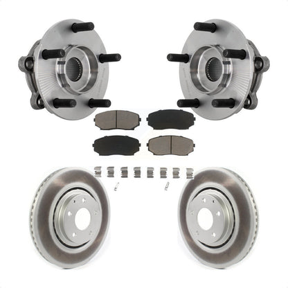Hub Bearing Assembly Coated Brake Rotor & Pad Front Kit For 2016-2023 Mazda CX-9
