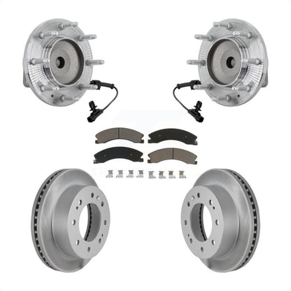 Hub Bearing Coat Brake Rotor Pad Front Kit For GMC Chevrolet Sierra 2500 HD 3500
