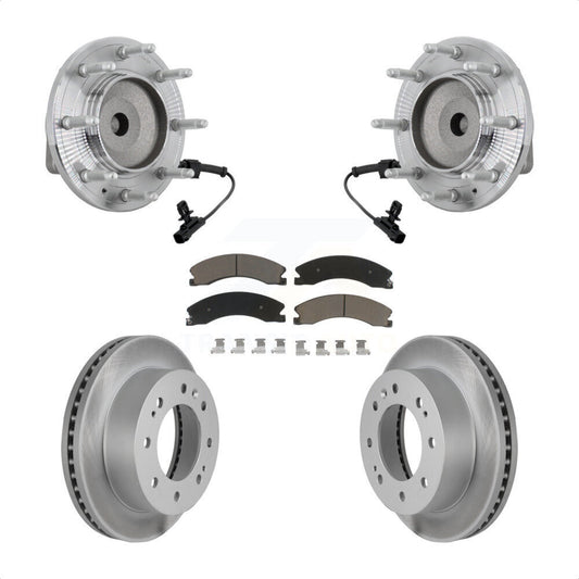 Hub Bearing Coat Brake Rotor Pad Front Kit For GMC Chevrolet Sierra 2500 HD 3500