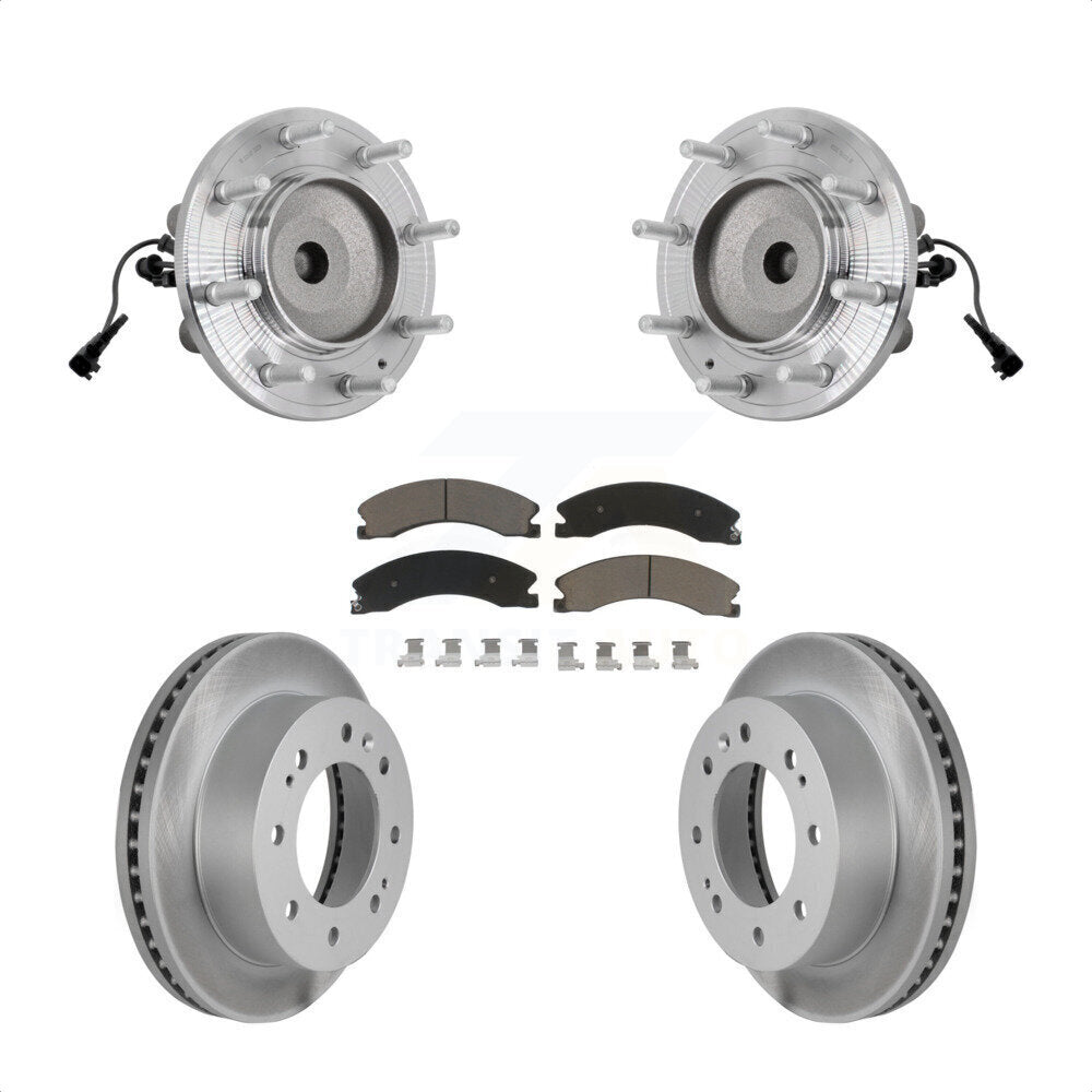 Hub Bearing Coat Brake Rotor Pads Front Kit For GMC Sierra 3500 HD Chevrolet RWD