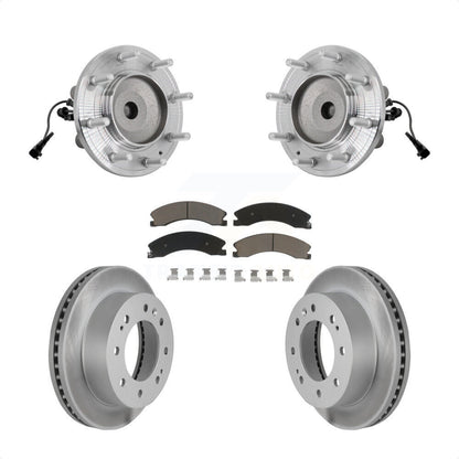 Hub Bearing Coat Brake Rotor Pads Front Kit For GMC Sierra 3500 HD Chevrolet RWD
