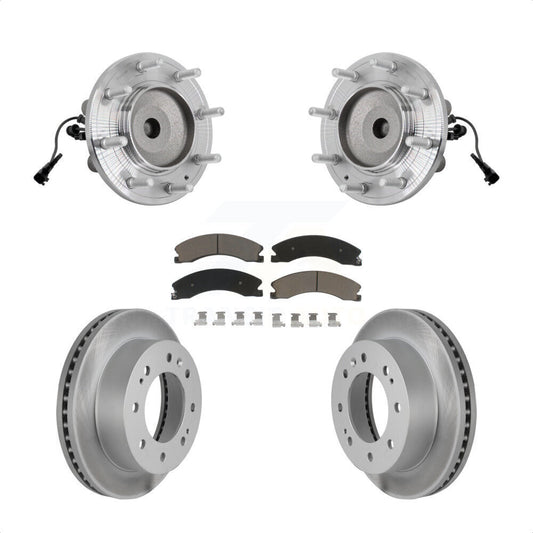 Hub Bearing Coat Brake Rotor Pads Front Kit For GMC Sierra 3500 HD Chevrolet RWD