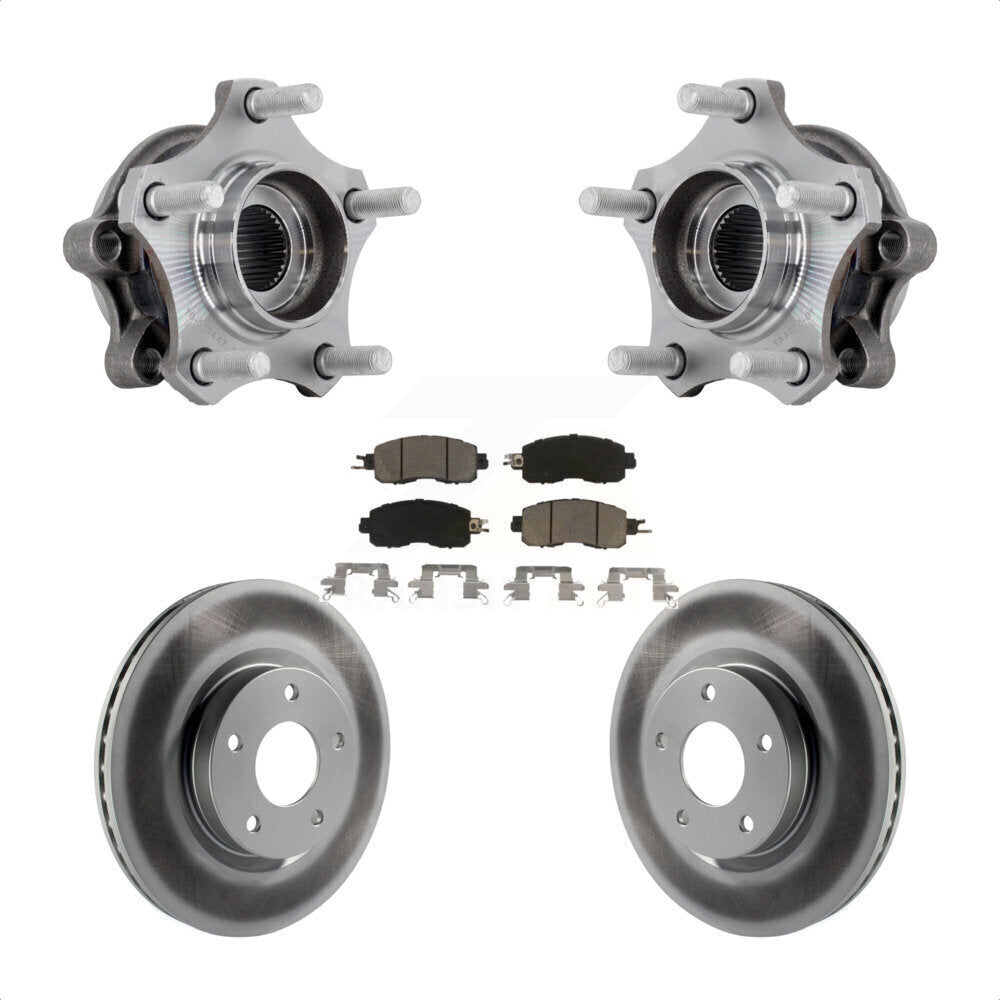 Hub Bearing Assembly Coat Brake Rotor Pads Front Kit For 2019-2023 Nissan Altima