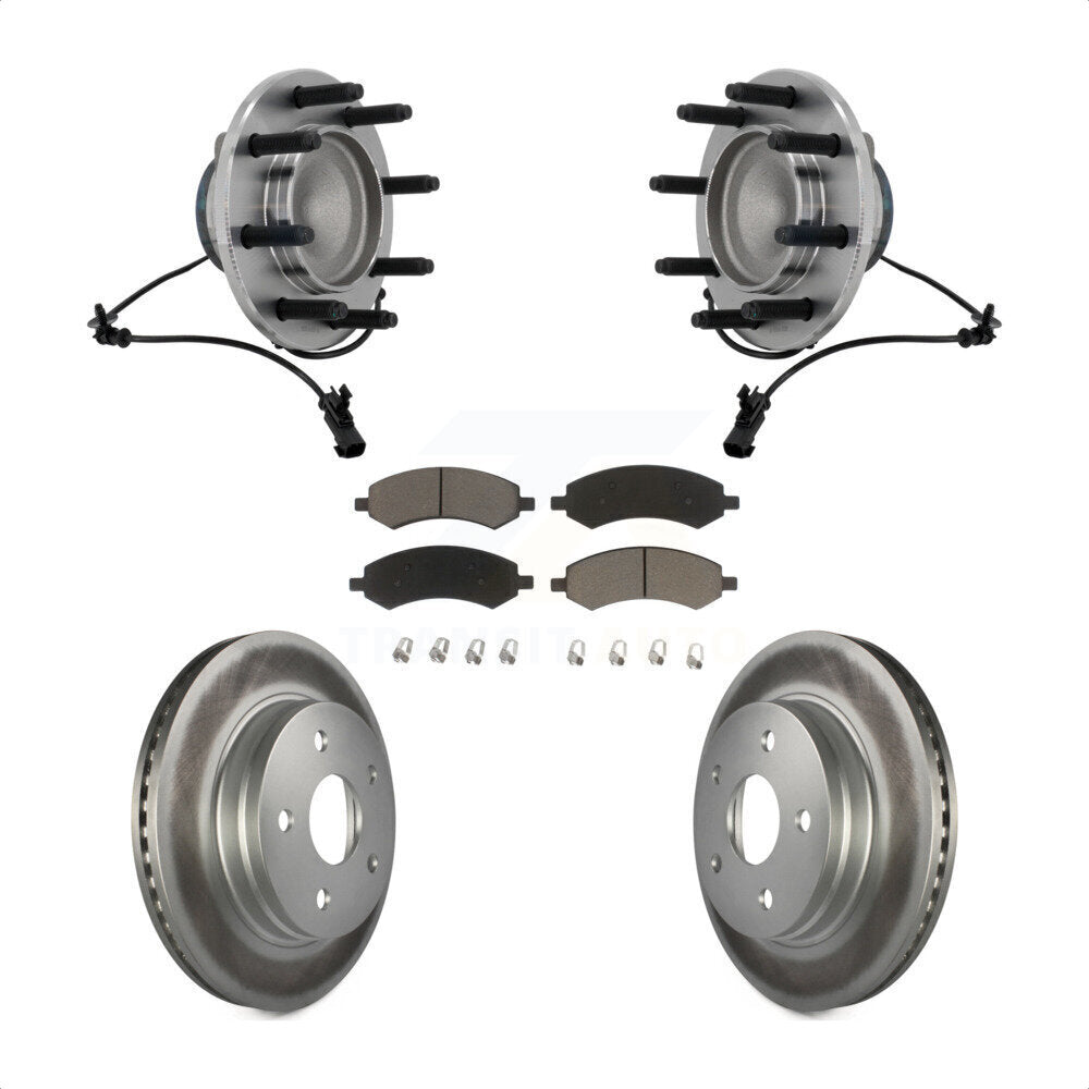 Hub Bearing Coat Brake Rotor Pads Front Kit For Dodge Ram 1500 With 8 Lug Wheels