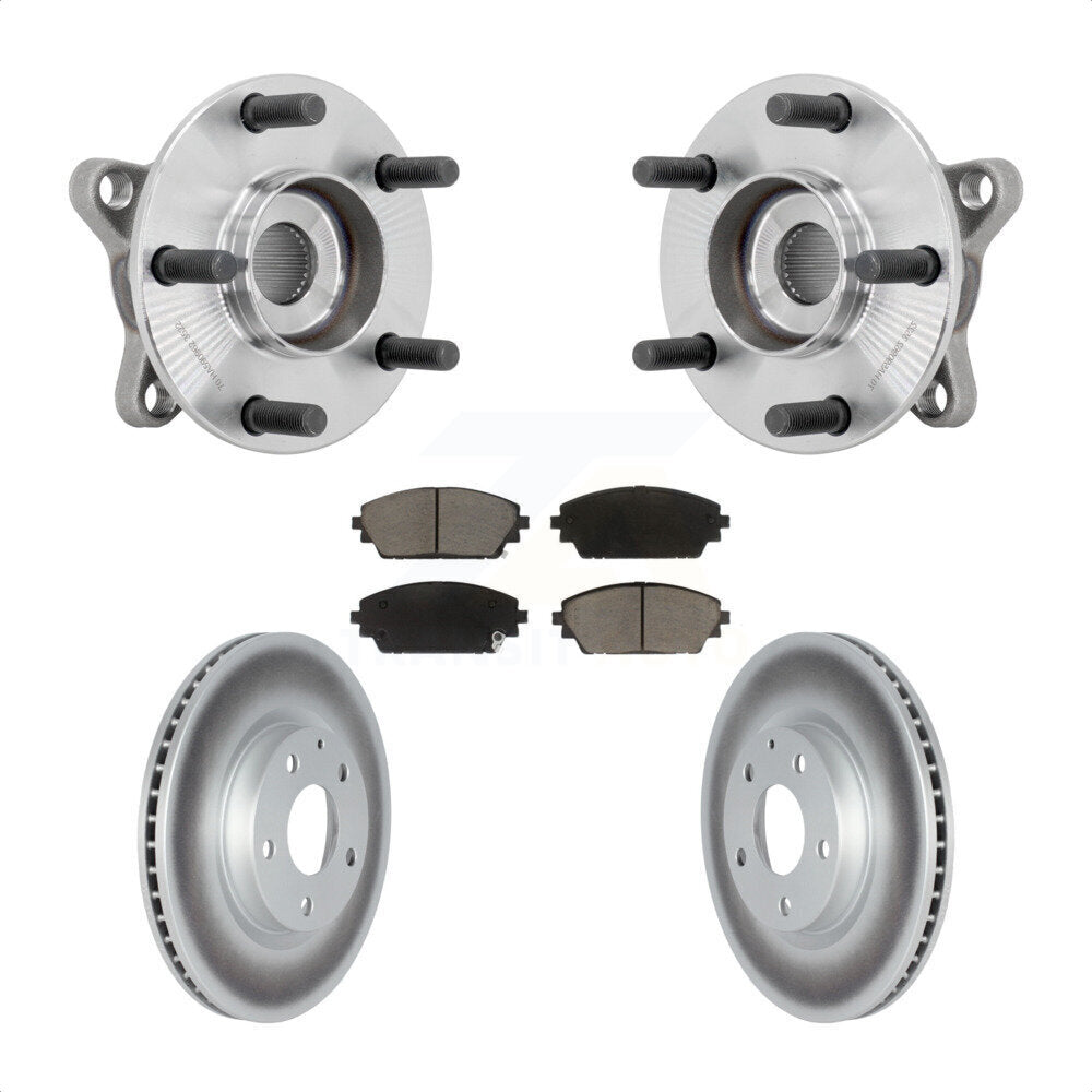 Hub Bearing Assembly Coated Brake Rotor Pads Front Kit For 2021-2022 Mazda 3 AWD